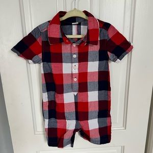 Old Navy plaid romper size 18-24 months